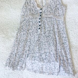 Free People Size XS Lace Henley Tank